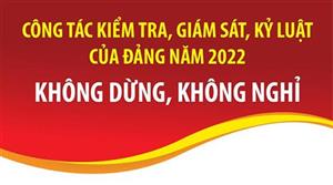 Công tác kiểm tra, giám sát, kỷ luật của Đảng: Không dừng, không nghỉ