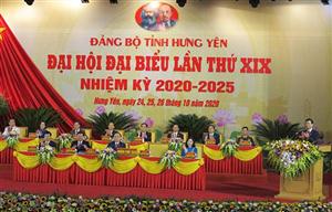 Khai mạc Đại hội Đại biểu Đảng bộ tỉnh Hưng Yên lần thứ XIX, nhiệm kỳ 2020- 2025