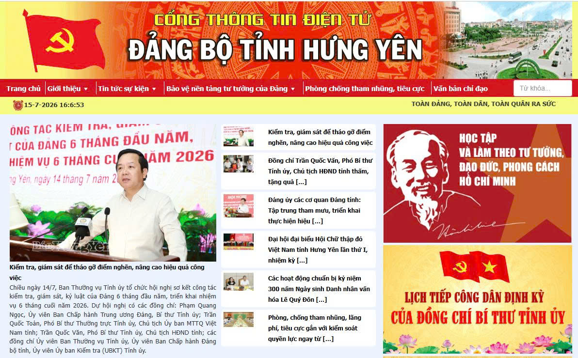 Phòng Thông tin - Tổng hợp nâng cao hiệu quả tham mưu, quản lý, vận hành Cổng Thông tin điện tử Đảng bộ tỉnh