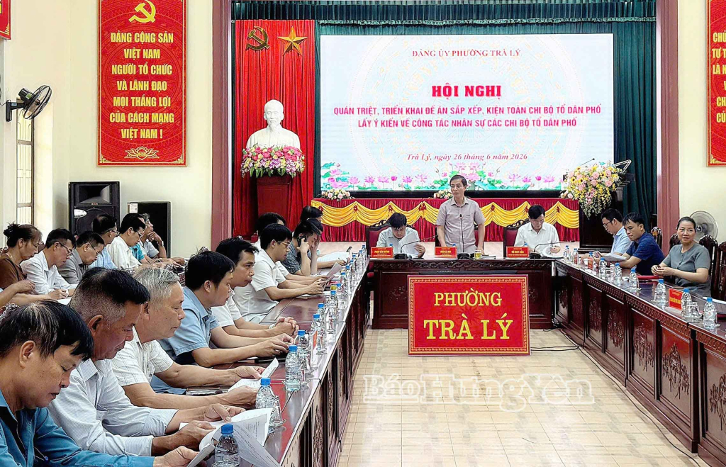 Phường Trà Lý quán triệt, triển khai Đề án sắp xếp, kiện toàn chi bộ tổ dân phố