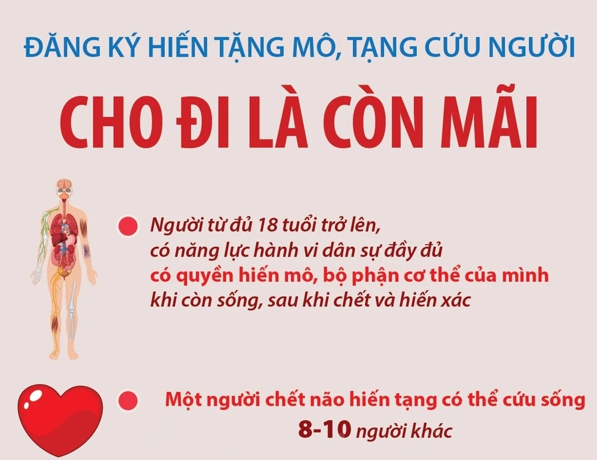 Đăng ký hiến tặng mô, tạng cứu người: Cho đi là còn mãi