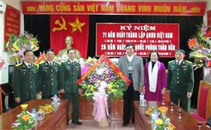 Lãnh đạo Ban Tuyên giáo Tỉnh ủy chúc mừng nhân Kỷ niệm 71 năm Ngày thành lập Quân đội nhân dân Việt Nam