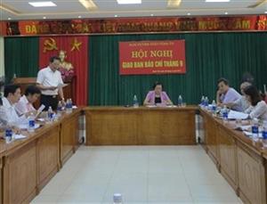 Ban Tuyên giáo Tỉnh ủy tổ chức giao ban báo chí tháng 9/2017