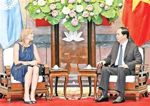 Chủ tịch nước Trần Đại Quang, Chủ tịch QH Nguyễn Thị Kim Ngân tiếp Hoàng hậu Vương quốc Hà Lan