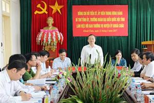 Bí thư Tỉnh ủy Đỗ Tiến Sỹ làm việc với Ban Thường vụ Huyện ủy Khoái Châu