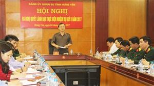 Đảng ủy Quân sự tỉnh ra nghị quyết lãnh đạo thực hiện nhiệm vụ quý II