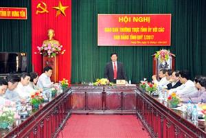 Thường trực Tỉnh ủy giao ban với các Ban Đảng tỉnh