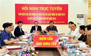 Hội nghị trực tuyến phổ biến các nội dung cơ bản của Bộ luật Hình sự và Bộ luật Tố tụng hình sự năm 2015