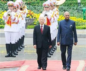 Tổng Bí thư, Chủ tịch nước đón, hội đàm; Thủ tướng Chính phủ, Chủ tịch Quốc hội hội kiến Tổng thống Ấn Độ R.Cô-vin