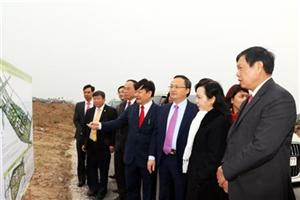 Bộ trưởng Bộ Y tế thăm thực địa Dự án mở rộng Học viện Y Dược học cổ truyền Việt Nam tại Khu Đại học phố Hiến