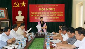 Ủy ban MTTQ Việt Nam tỉnh Hưng Yên góp ý dự thảo nghị quyết liên tịch về tiếp xúc cử tri của đại biểu Quốc hội và đại biểu HĐND