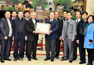 Bí thư Tỉnh ủy Đỗ Tiến Sỹ tiếp Đoàn đại biểu Tòa Giám mục Giáo phận Thái Bình