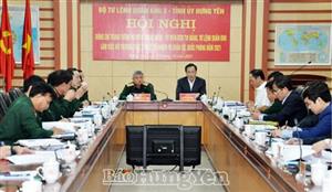 Đoàn công tác của Bộ Tư lệnh Quân khu 3 làm việc với Thường trực Tỉnh ủy về nhiệm vụ quân sự, quốc phòng năm 2021