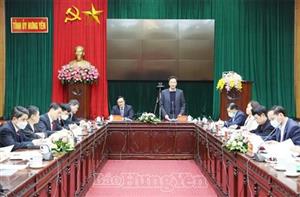 Đồng chí Bí thư Tỉnh ủy Nguyễn Hữu Nghĩa làm việc với Tổng Giám đốc Ngân hàng Chính sách xã hội Việt Nam