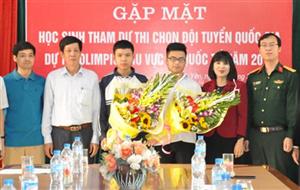 Hai học sinh Trường THPT Chuyên Hưng Yên tham dự thi đội tuyển quốc gia dự thi olympic khu vực và quốc tế năm 2018