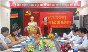Hưng Yên: giao ban báo chí tháng 10