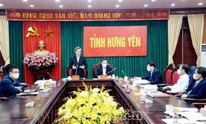 Đoàn công tác của Ban Tổ chức Trung ương làm việc với Thường trực Tỉnh ủy Hưng Yên