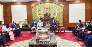 Đồng chí Trần Quốc Văn, Phó Bí thư Tỉnh uỷ, Chủ tịch UBND tỉnh tiếp và làm việc với Đại sứ đặc mệnh toàn quyền nước Cộng hòa Belarus tại Việt Nam