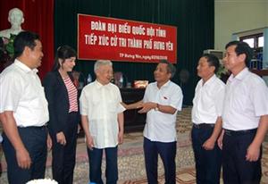 Đoàn Đại biểu Quốc hội tỉnh Hưng Yên tiếp xúc cử tri thành phố Hưng Yên và huyện Ân Thi