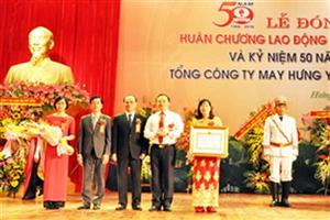 Tổng công ty May Hưng Yên - Công ty cổ phần đón nhận Huân chương Lao động hạng Nhất