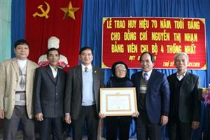 Trao tặng Huy hiệu Đảng tại các huyện Tiên Lữ, Văn Lâm