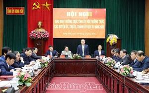 Giao ban Thường trực Tỉnh ủy với Thường trực các huyện ủy, thị ủy, thành ủy quý IV năm 2020