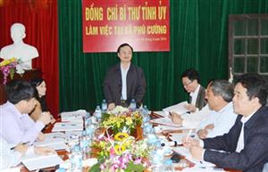 Bí thư Tỉnh ủy Đỗ Tiến Sỹ làm việc tại một số xã, phường thuộc thành phố Hưng Yên