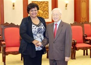 Tổng Bí thư Nguyễn Phú Trọng tiếp Đoàn đại biểu Đảng Cộng sản Cu-ba