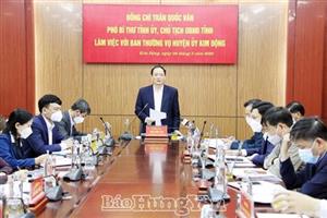 Đồng chí Trần Quốc Văn, Phó Bí thư Tỉnh ủy, Chủ tịch UBND tỉnh làm việc với Ban Thường vụ Huyện ủy Kim Động