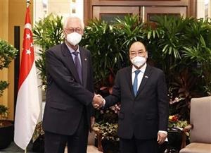 Chủ tịch nước tiếp nguyên Thủ tướng Gô Chốc Tông và Bộ trưởng Cao cấp Tiêu Chí Hiền