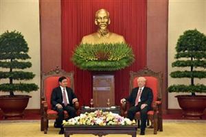Tổng Bí thư, Chủ tịch nước Nguyễn Phú Trọng tiếp Thủ tướng Lào