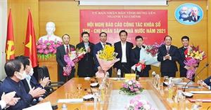 Các đồng chí lãnh đạo tỉnh động viên công tác khóa sổ thu, chi ngân sách nhà nước năm 2021