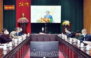 Hưng Yên dự hội nghị trực tuyến toàn quốc triển khai nhiệm vụ công tác dân vận năm 2022