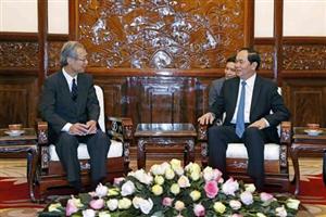 Chủ tịch nước Trần Đại Quang tiếp Chủ tịch, Tổng Biên tập Hãng thông tấn Kyodo News