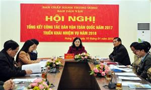 Hưng Yên dự tổng kết công tác dân vận toàn quốc năm 2017
