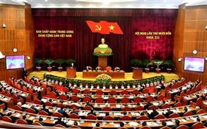 Thông cáo báo chí về ngày làm việc thứ hai của Hội nghị lần thứ 14 Ban Chấp hành Trung ương Đảng khóa XII