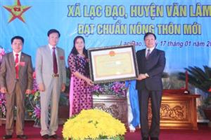 Xã Lạc Đạo đón bằng công nhận xã đạt chuẩn nông thôn mới