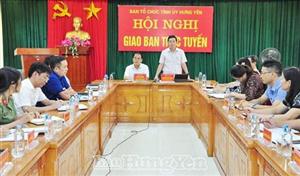 Hưng Yên dự hội nghị giao ban trực tuyến ngành tổ chức xây dựng Đảng