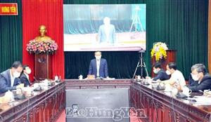 Giao ban trực tuyến Thường trực Tỉnh ủy với Thường trực các huyện ủy, thị ủy, thành ủy quý I năm 2021