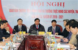 Giao ban Thường trực HĐND tỉnh với Thường trực HĐND các huyện, thành phố