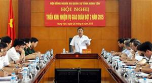 Hưng Yên:Triển khai nhiệm vụ giao, nhận quân đợt 2 năm 2015