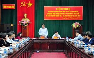 Giao ban Thường trực Tỉnh ủy với các Ban Đảng, cơ quan trực thuộc Tỉnh ủy, Ủy ban MTTQ Việt Nam tỉnh và các tổ chức chính trị - xã hội tỉnh