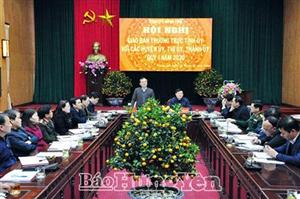 Giao ban Thường trực Tỉnh ủy với các huyện ủy, thị ủy, thành ủy quý I năm 2020
