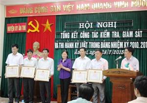 Huyện ủy Ân Thi: Tổng kết công tác kiểm tra, giám sát, thi hành kỷ luật trong Đảng, nhiệm kỳ 2010 – 2015