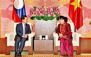 Chủ tịch QH Nguyễn Thị Kim Ngân tiếp Bộ trưởng Ngoại giao Lào