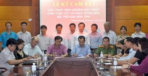 Hưng Yên: Ký cam kết về khai thác cát và hoạt động bến, bãi