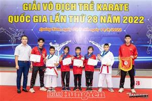 Các VĐV tỉnh Hưng Yên giành 6 huy chương tại Giải vô địch trẻ Karate quốc gia lần thứ 28