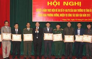 Hội nghị sơ kết 4 năm thực hiện Đề án số 01 của Ban Thường vụ Tỉnh uỷ và triển khai phương hướng, nhiệm vụ công tác dân vận năm 2015