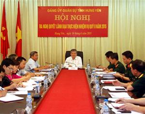 Đảng ủy Quân sự tỉnh: Ra nghị quyết lãnh đạo thực hiện nhiệm vụ quý II năm 2015