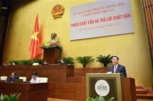 Chủ tịch Quốc hội Vương Đình Huệ tóm lược diễn biến phiên chất vấn bằng 5 chữ T